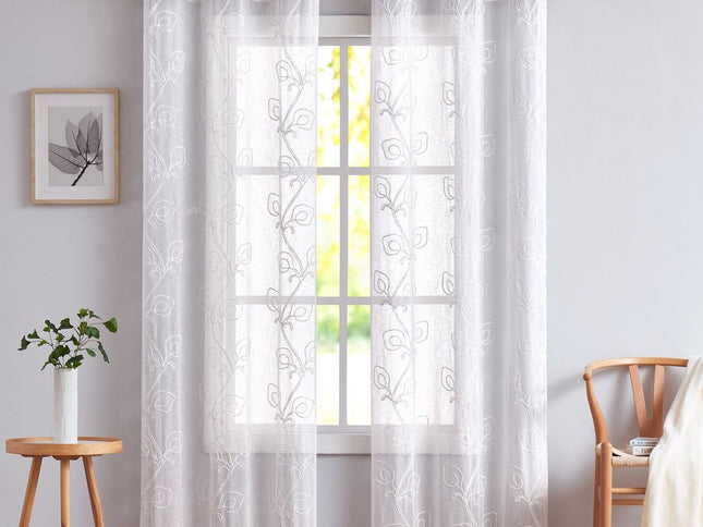 Set of Two 84"  Blush Boho Embroidered Window Panels