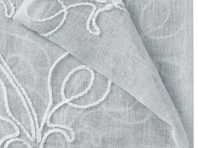 Set of Two 96"  Silver Boho Embroidered Window Panels