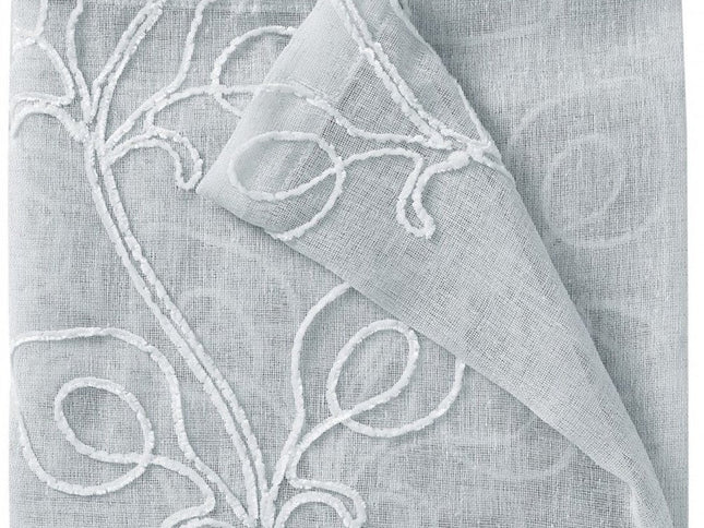 Set of Two 96"  Silver Boho Embroidered Window Panels