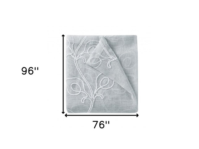 Set of Two 96"  Silver Boho Embroidered Window Panels