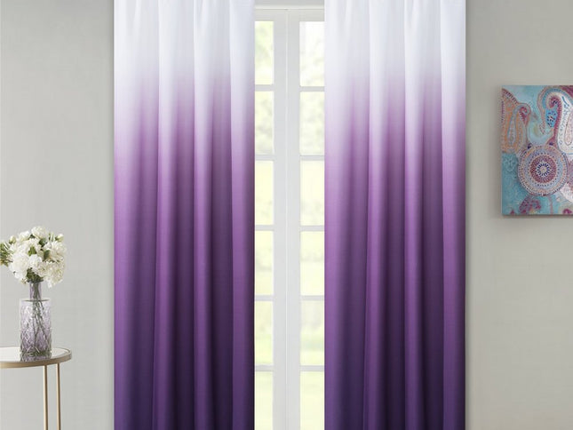 Set of Two 84"  Purple Ombre Window Curtain Panels
