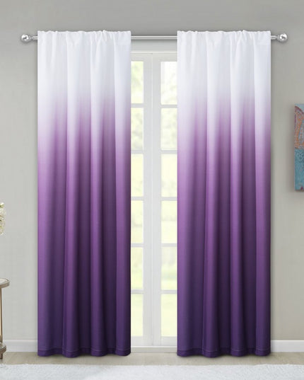 Set of Two 84"  Purple Ombre Window Curtain Panels