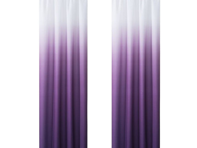 Set of Two 84"  Purple Ombre Window Curtain Panels