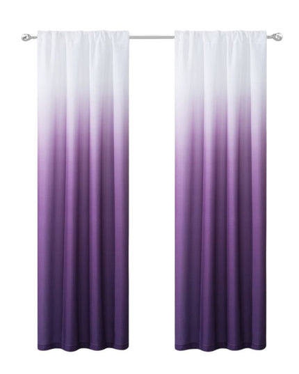 Set of Two 84"  Purple Ombre Window Curtain Panels
