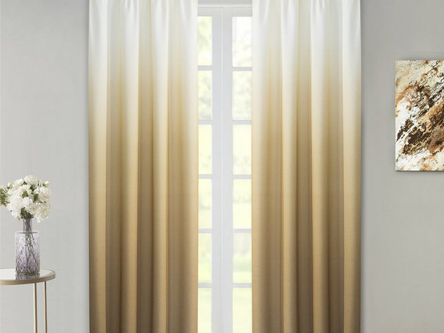 Set of Two 84"  Gold Ombre Shades Window Panels