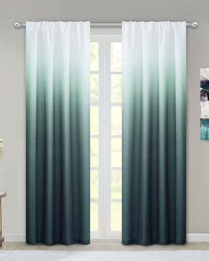 Set of Two 84"  Blue Ombre Shades Window Panels