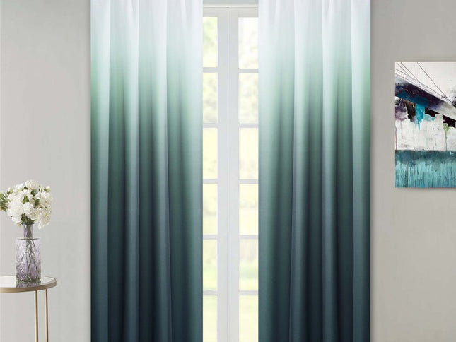 Set of Two 84"  Blue Ombre Shades Window Panels