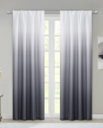 Set of Two 84"  Black Ombre Shades Window Panels
