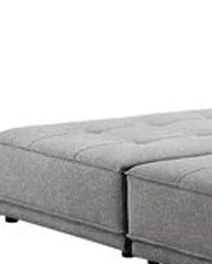 Gray 100% Polyester Stationary L Shaped Two Piece Sofa And Chaise