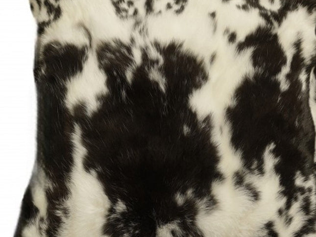 Set of Two 18" Black and White Rabbit Natural Fur Throw Pillow
