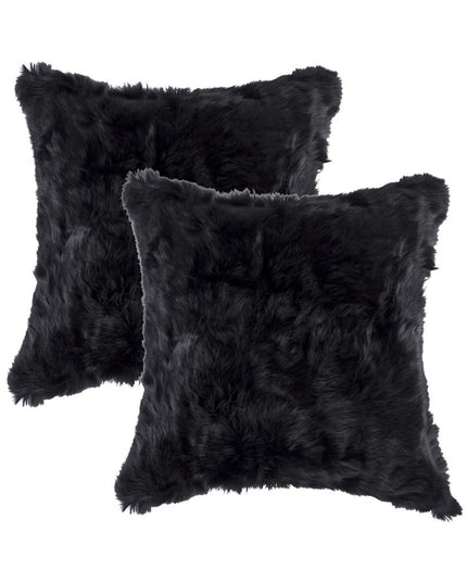 Set of Two 18" Black Throw Pillows