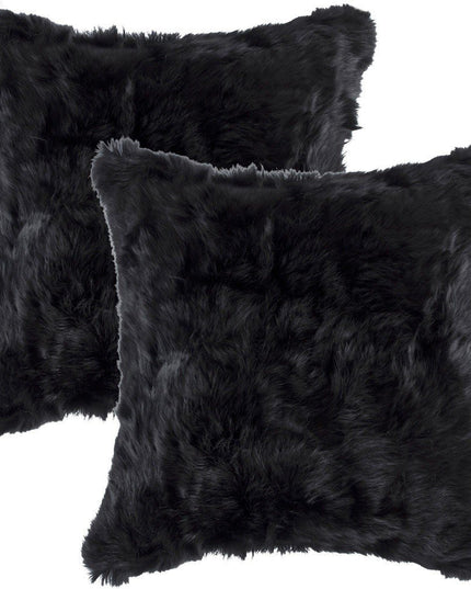 Set of Two 18" Black Throw Pillows