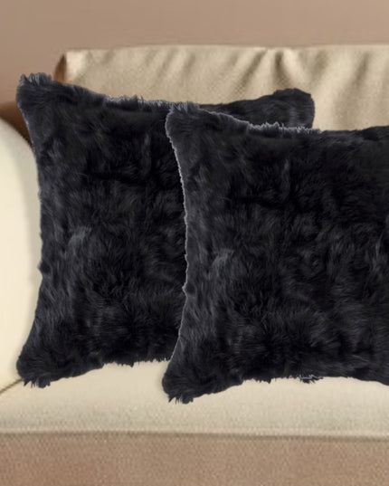 Set of Two 18" Black Throw Pillows