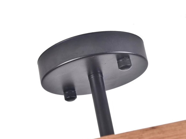 Industrial Wood Square Four Light Ceiling Fixture