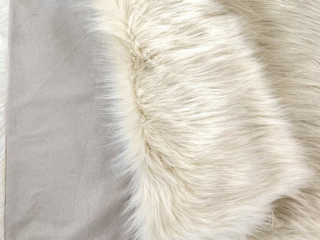 50" x 60" Royal White Long Hair Faux Fur Throw