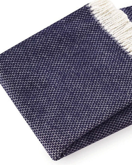Soft Navy Blue Links Pattern Throw Blanket