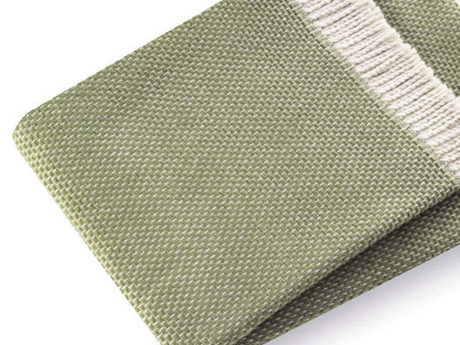 Soft Olive Green Links Pattern Throw Blanket