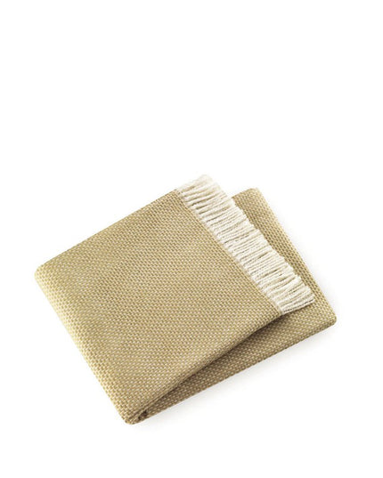 Soft Yellow Stone Links Pattern Throw Blanket