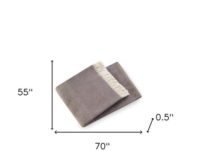 Soft Taupe Links Pattern Throw Blanket