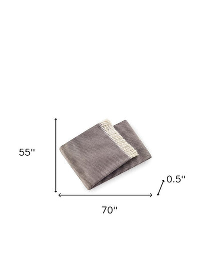 Soft Taupe Links Pattern Throw Blanket