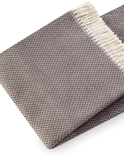 Soft Taupe Links Pattern Throw Blanket