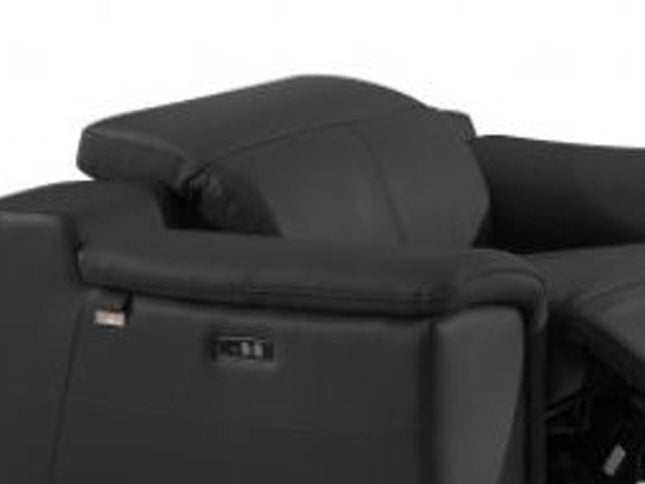 Three Piece Indoor Dark Gray Italian Leather Six Person Seating Set