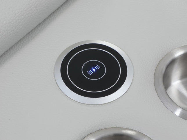 Light Gray Italian Leather Power Reclining U Shaped Eight Piece Corner Sectional With Console