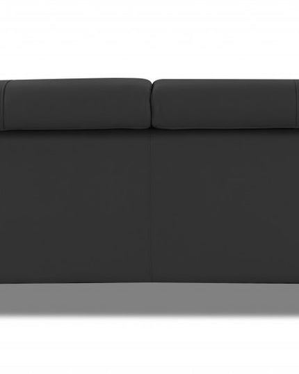 75" Gray And Silver Italian Leather Loveseat