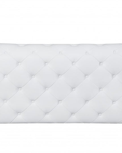 69" White And Gold Italian Leather Loveseat