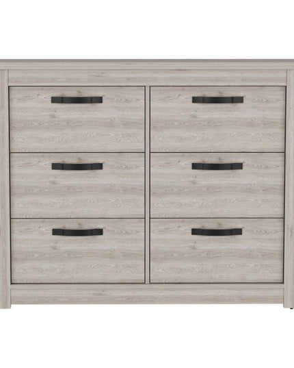 47" Gray Wood Six Drawer Double Dresser
