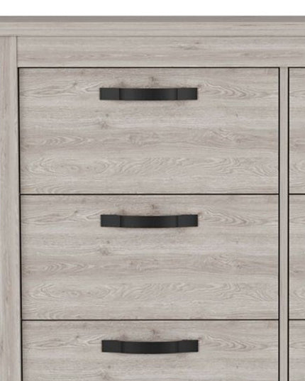 47" Gray Wood Six Drawer Double Dresser