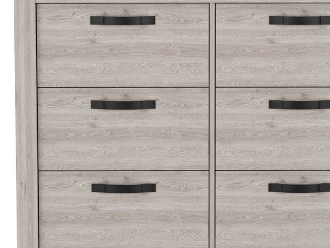 47" Gray Wood Six Drawer Double Dresser