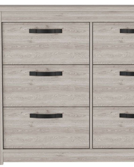 47" Gray Wood Six Drawer Double Dresser