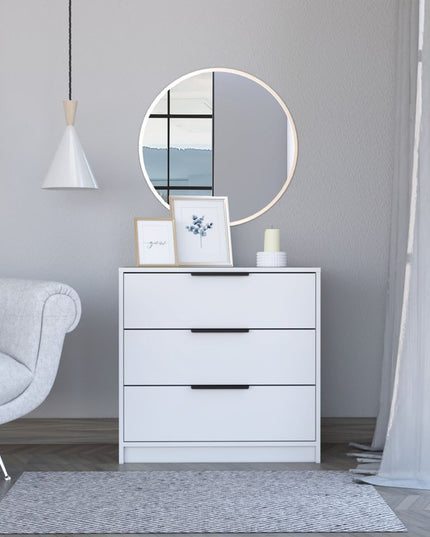 28" White Three Drawer Standard Chest
