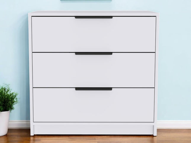 28" White Three Drawer Standard Chest