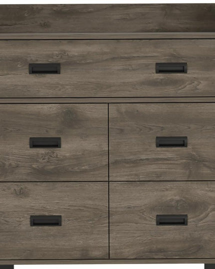 33" Dark Brown Manufactured Wood Five Drawer Dresser