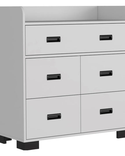 33" Dark Brown Manufactured Wood Five Drawer Dresser