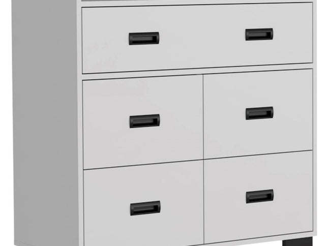 33" Dark Brown Manufactured Wood Five Drawer Dresser