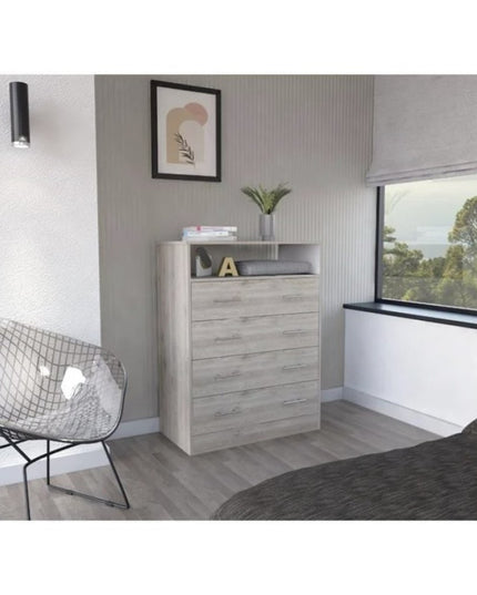 33" Light Grey Manufactured Wood Four Drawer Dresser