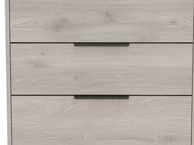 28" Light Gray Wood Three Drawer Dresser