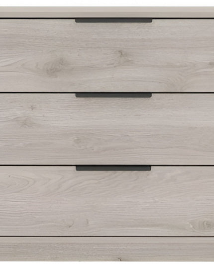 28" Light Gray Wood Three Drawer Dresser