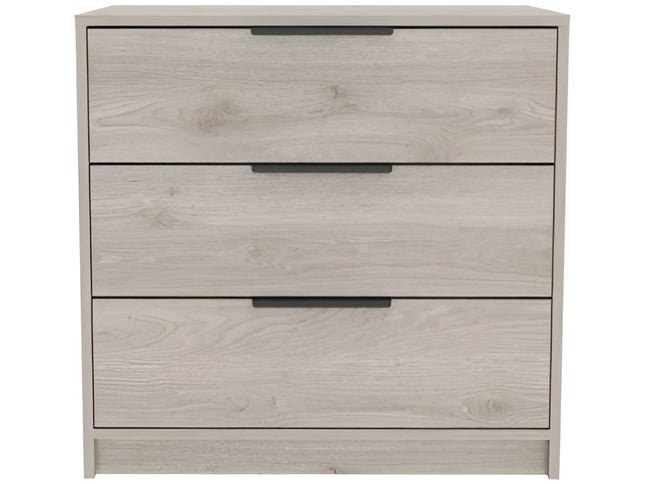 28" Light Gray Wood Three Drawer Dresser