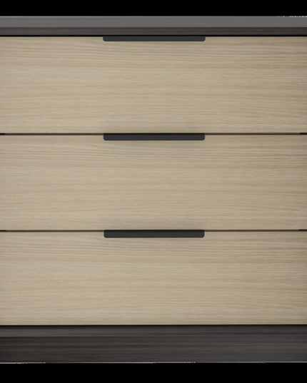 28" Brown And Black Three Drawer Dresser