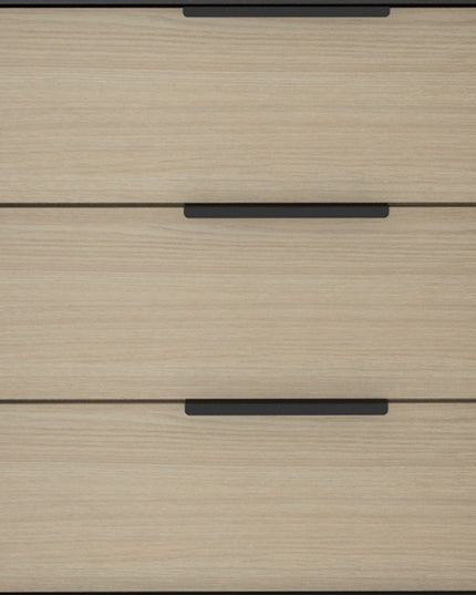 28" Brown And Black Three Drawer Dresser