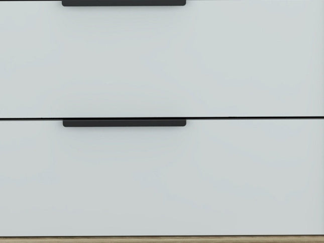 28" Brown And White Three Drawer Dresser