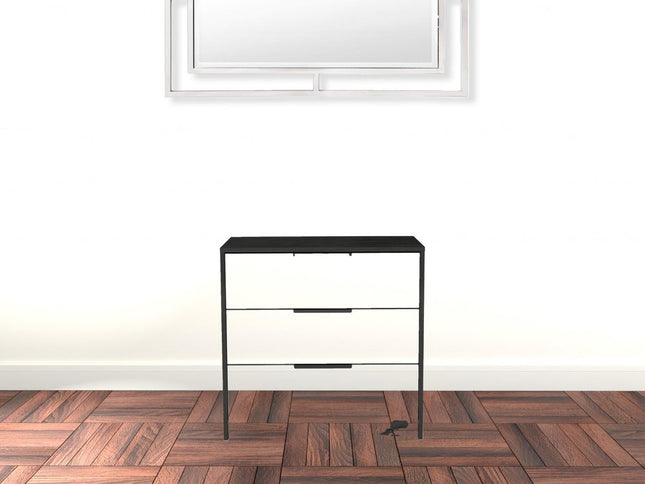 28" White And Smokey Oak Manufactured Wood Three Drawer Dresser