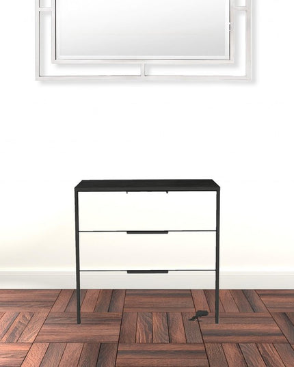 28" White And Smokey Oak Manufactured Wood Three Drawer Dresser