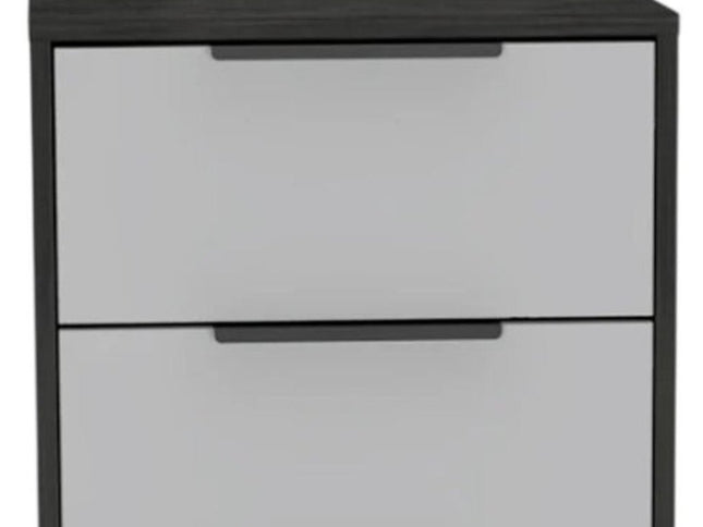 28" White And Smokey Oak Manufactured Wood Three Drawer Dresser