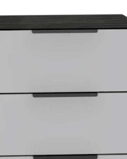 28" White And Smokey Oak Manufactured Wood Three Drawer Dresser