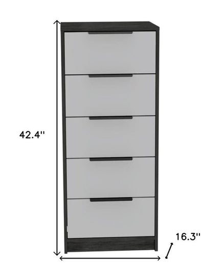 28" White And Smokey Oak Manufactured Wood Three Drawer Dresser